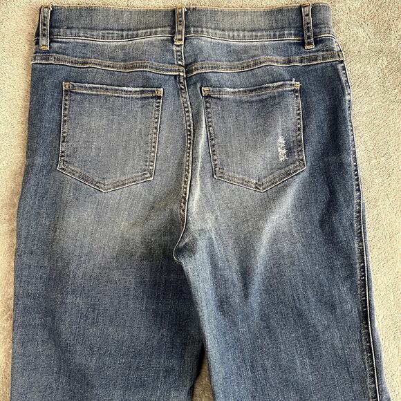 Spanx High Rise Straight Leg Jeans Womens L Stretch Denim Light Wash - Picture 6 of 8